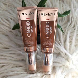 Revlon Candid Moisture Glow Anti-Pollution Foundation Bundle Mocha 550